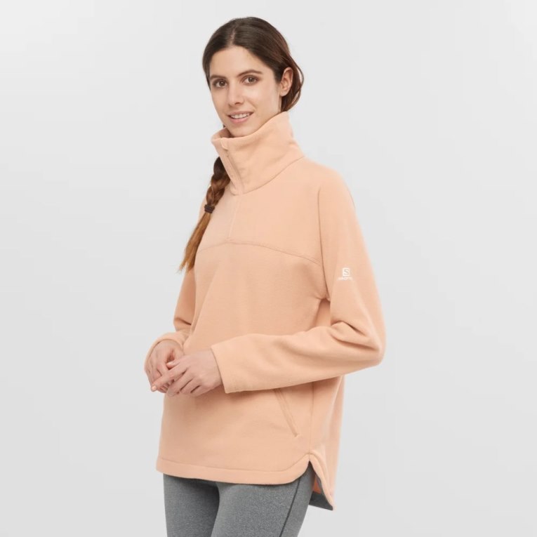 Sudaderas Salomon Essential Cosy Fleece Mujer Coral | MX IWAP268